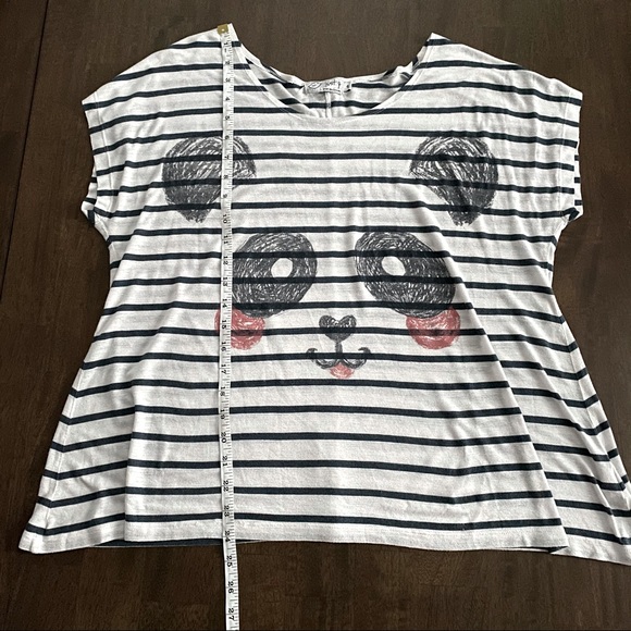 JUST-G Striped Shirt with Panda Print - Picture 3 of 8